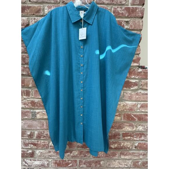 NWT Sunsets AVALON TEAL Shore Thing Tunic Swim‎ Cover-up, US Large/X-Large NEW - Picture 2 of 11